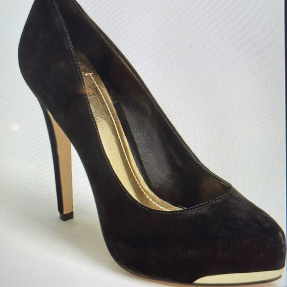 BCBGeneration Shoes - BCBGeneration black suede high heal pump with gold 8 38